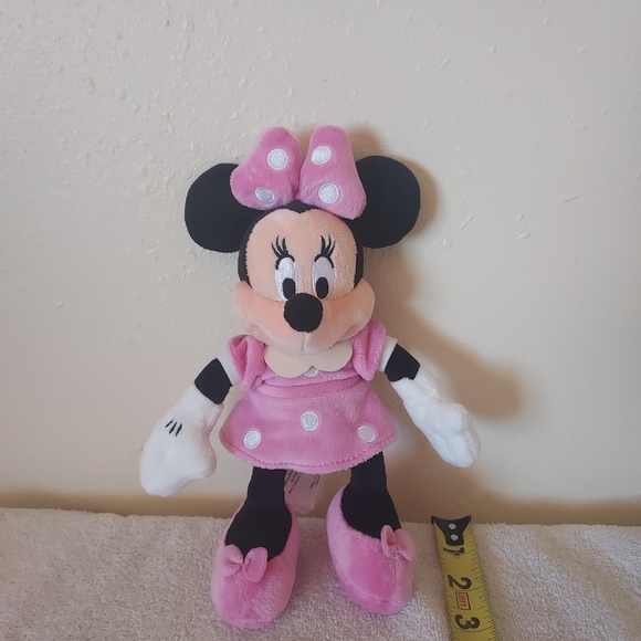 Disney Store Minnie Mouse Plush Pink Polka Dots 9" Stuffed Animal Nwot Adorable - Picture 2 of 7